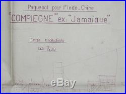06e1 Plan Paquebot Compiègne Messageries Maritimes Chantiers De France Dunkerque