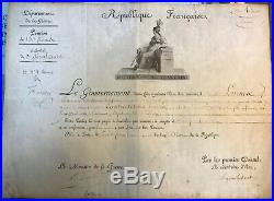 1091-AUTOGRAPHE-BONAPARTE-BERTHIER-MARET-BREVET DE PENSION-1er EMPIRE-1802