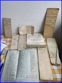 10 Anciens Documents Lot Papiers Ancien 19 Eme Souvenir Manuscrit Notaire