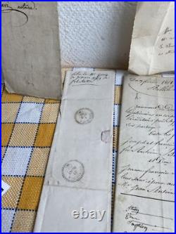 10 Anciens Documents Lot Papiers Ancien 19 Eme Souvenir Manuscrit Notaire
