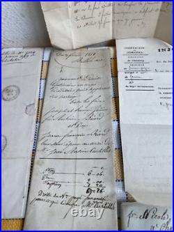 10 Anciens Documents Lot Papiers Ancien 19 Eme Souvenir Manuscrit Notaire