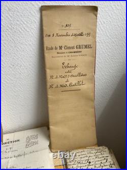 10 Anciens Documents Lot Papiers Ancien 19 Eme Souvenir Manuscrit Notaire