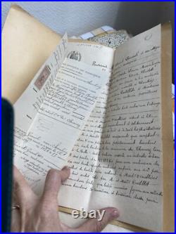 10 Anciens Documents Lot Papiers Ancien 19 Eme Souvenir Manuscrit Notaire