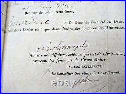 10 DOCS DIPLOMES VELIN AVOCAT PERRIER-BIZARDIERE 1822-25 Signés FRAYSSINOUS