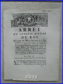 10 pièces XVIII° AMIENS Ordonnance, arrêt, directoire, peluche, étoffe, port
