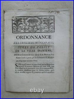 10 pièces XVIII° AMIENS Ordonnance, arrêt, directoire, peluche, étoffe, port