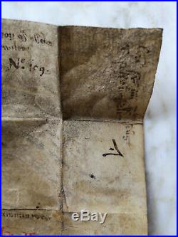 1212 Rare Parchemin Manuscrit Ancien Époque Moyen Ge Sceau En Cire