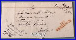 123 GRONINGUE Lettre Empire 1812 Ems Occidental Cachet Rouge Hollande Napoléon
