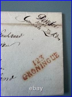123 GRONINGUE Lettre Empire 1812 Ems Occidental Cachet Rouge Hollande Napoléon