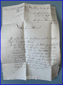 124 AURICH Lettre 1813 Ems Oriental Franchise Préfet Cachet Rouge Napoléon