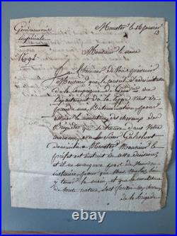 131 MUNSTER LIPPE Lettre Service Gendarmerie Franchise 1813 Chevaux Empire