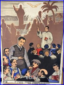 13 Affiches Scolaires Religieuses Anciennes