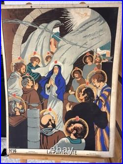 13 Affiches Scolaires Religieuses Anciennes