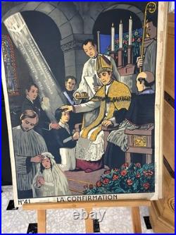 13 Affiches Scolaires Religieuses Anciennes