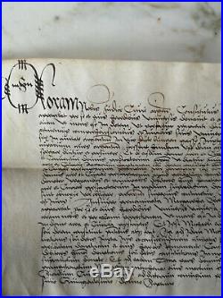 1517 Parchemin Manuscrit Ancien Époque Renaissance Sceau En Cire