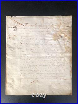1634 Louis XIII Maison de BASSOMPIERRE DREUX Acte notarié