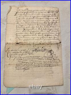 1699 Important acte notarié manuscrit (succession c d'un chanoine), Tonnerre