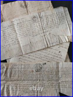 1706-1709 lot de documents relatifs à un procès Marseille- cachet de cire