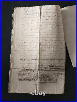 1706-1709 lot de documents relatifs à un procès Marseille- cachet de cire