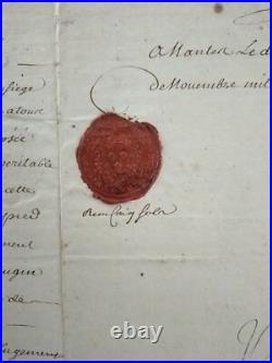 1734 Naufrage navire Superbe cachet de l'Amirauté de Nantes (44)