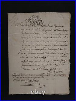 1734 Naufrage navire Superbe cachet de l'Amirauté de Nantes (44)