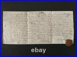 1741-752 Lot de vieux papiers, Parchemins Entrages (04) Magnifique cachet