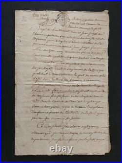 1741-752 Lot de vieux papiers, Parchemins Entrages (04) Magnifique cachet
