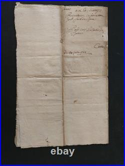 1741-752 Lot de vieux papiers, Parchemins Entrages (04) Magnifique cachet