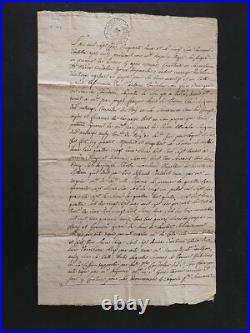 1741-752 Lot de vieux papiers, Parchemins Entrages (04) Magnifique cachet