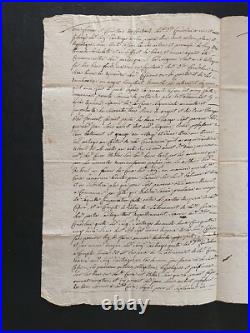1741-752 Lot de vieux papiers, Parchemins Entrages (04) Magnifique cachet