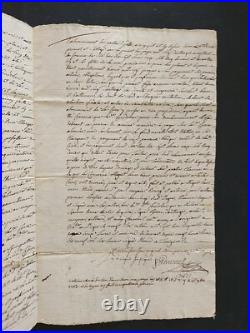 1741-752 Lot de vieux papiers, Parchemins Entrages (04) Magnifique cachet