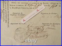 1799 Département de la LYS Laissez passer citoyen BRUGES Belgique Brugge AN 7