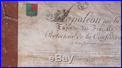 1808 RARE DIPLOME D'ANOBLISSEMENT PAR NAPOLEON 1er AU GENERAL d'EMPIRE Roche