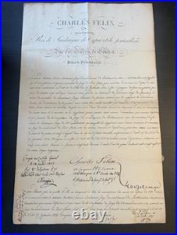 1827 Document royal signé CHARLES-FÉLIX Roi de Sardaigne sceau sec SAVOIE