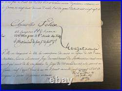 1827 Document royal signé CHARLES-FÉLIX Roi de Sardaigne sceau sec SAVOIE