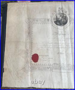 1832 Ancien Diplome De Membre Correspondant Societe Des Antiquaires De Morinie