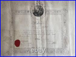 1832 Ancien Diplome De Membre Correspondant Societe Des Antiquaires De Morinie