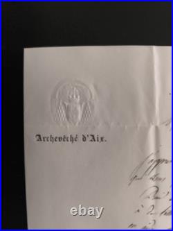 1850 à 1854 Lot de correspondance du l'archevêque d'Aix Monseigneur Darcimoles