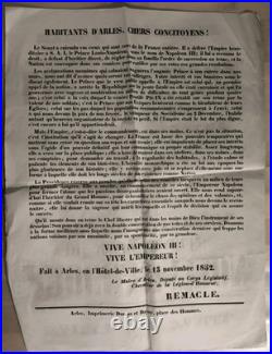 1852 affiche pour la proclamation de Napoléon III comme empereur, Arles (13)