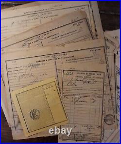 1870 à 1930 Chemin de fer français Collection de 72 documents fiscaux