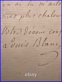 1876 Louis Blanc Lettre Autographe Signée À Jules Clère