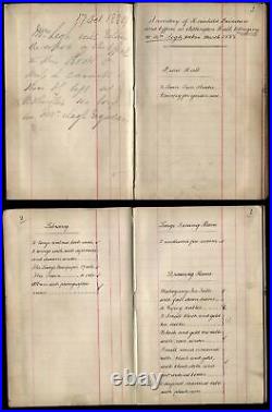 1889 Adlington Hall Ménage Contenu & Effects Inventaire pour Mme Legh