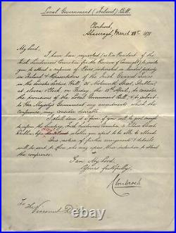 1898 Irlande Local Government Billet, Clonbrook Pour M A Dillon, Signé Par
