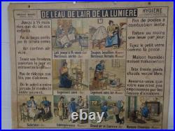 1900 / 1920 Carte scolaire contre l'alcoolisme ni alcool ni air Affiche