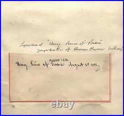 1901 Wilhelm II (Kaiser) Signé Décoration Ordre Pour Sir Frederick Ponsonby