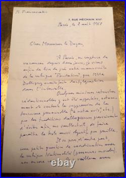 1968 Ph. Francescakis Rare Belle Lettre Originale Droit Encyclopedie Signature