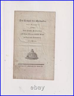 1° Mai 1811. Strasbourg. Poème. Maiage. Allégorie. Généalogie. Temple Union conj