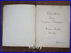 1 cahier manuscrit Définitions, lettres et compositions pédagogiques 1869