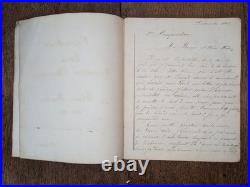 1 cahier manuscrit Définitions, lettres et compositions pédagogiques 1869
