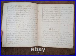 1 cahier manuscrit Définitions, lettres et compositions pédagogiques 1869